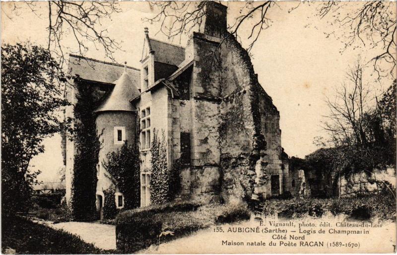 Carte postale ancienne Aubigne Maison natale du Poete Racan