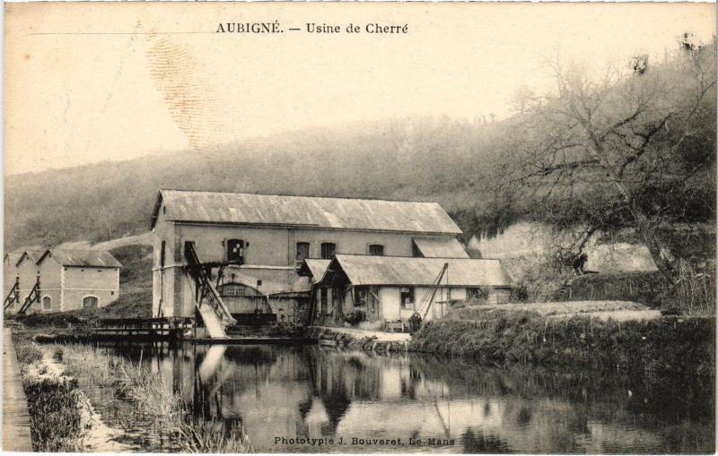 Carte postale ancienne Aubigne Usine de Cherre