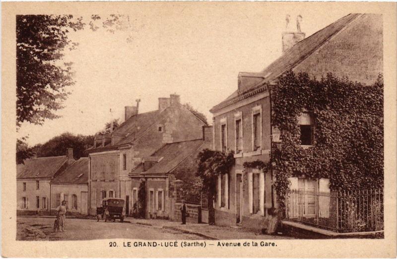 Carte postale ancienne Le Grand Luce Avenue de la Gare