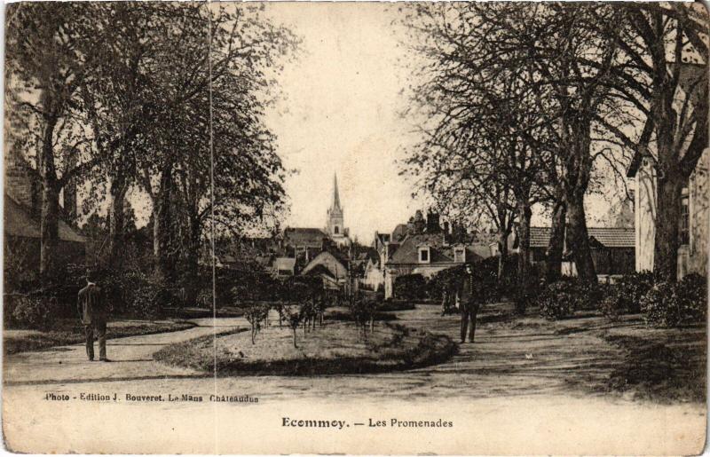 Carte postale ancienne Ecommoy les Promenades