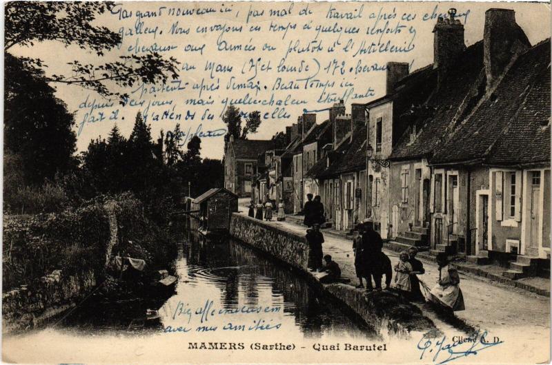 Carte postale ancienne Mamers Quai Barutel à Mamers