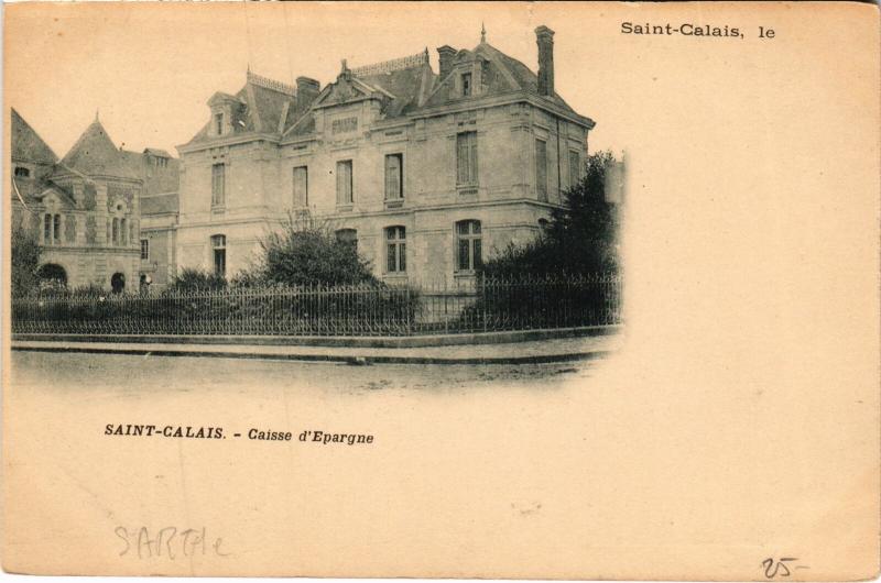 Carte postale ancienne St Calais Caisse d'Epargne