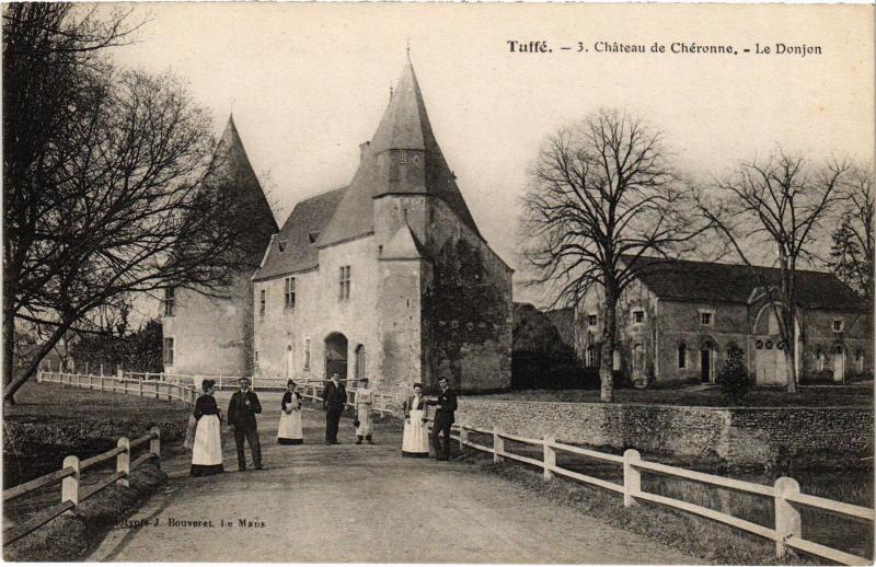 Carte postale ancienne Tuffe Chateau de Cheronne le Donjon