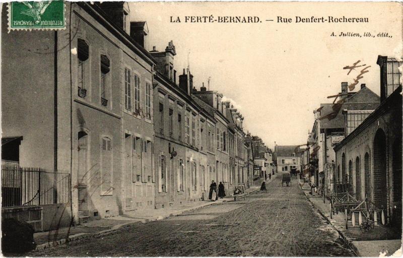 Carte postale ancienne La Ferte Bernard Rue Denfert Rochereau