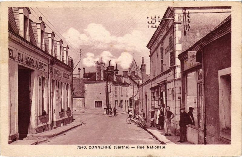 Carte postale ancienne Connerre Rue de Paris