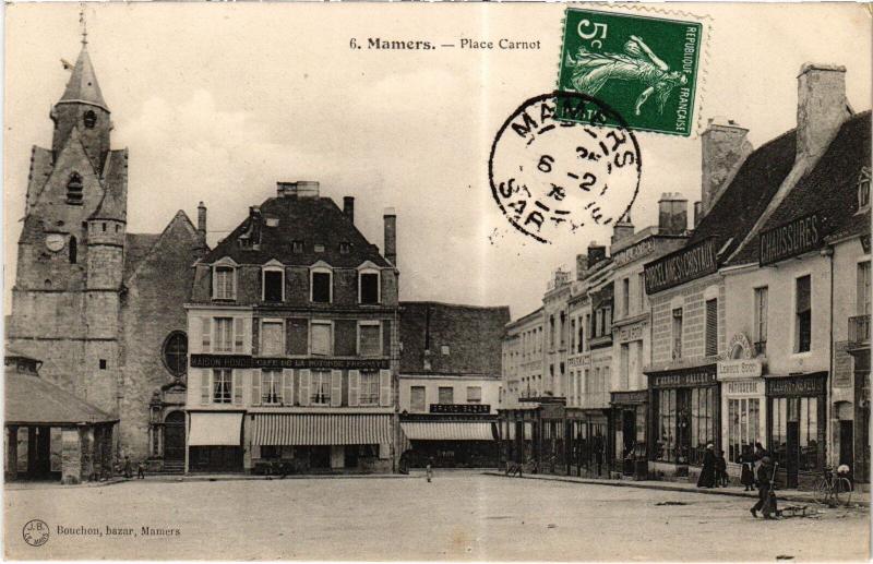 Carte postale ancienne Mamers Place Carnot à Mamers