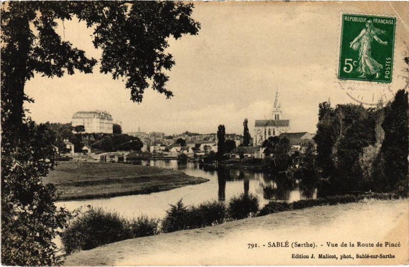 Carte postale ancienne Sable vue de la Route de Pince
