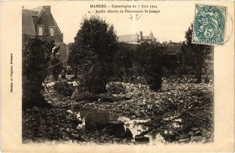 Carte postale ancienne Mamers Jardin detruit du Pensionnat Saint-Joseph à Mamers