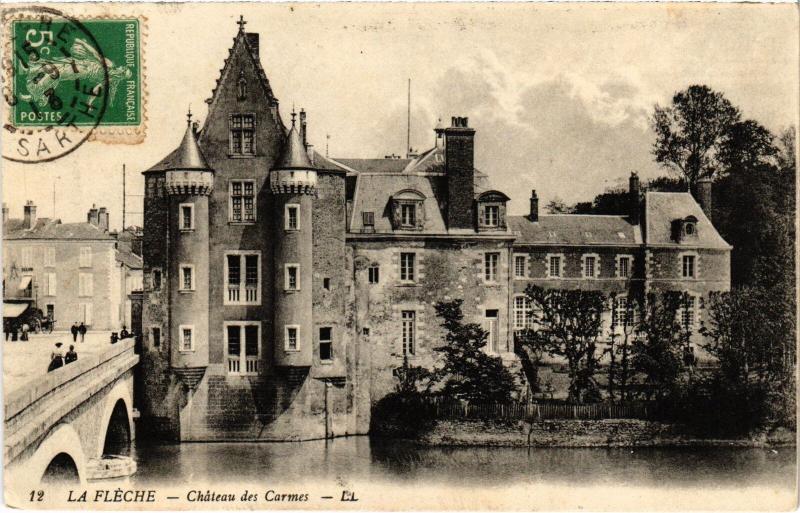 Carte postale ancienne La Fleche Chateau des Carmes