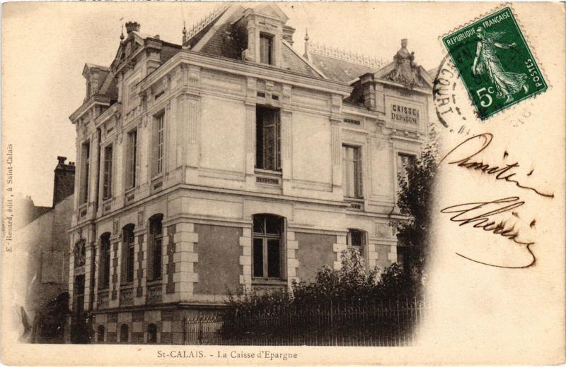 Carte postale ancienne St Calais Caisse d'Epargne