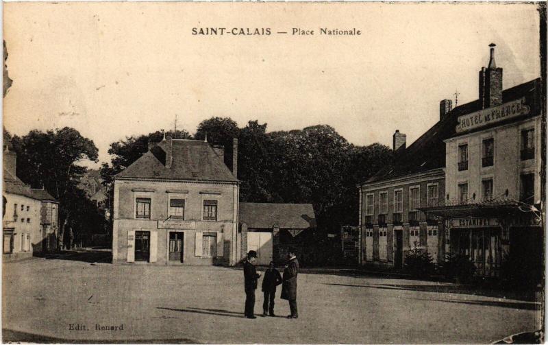 Carte postale ancienne St Calais Place Nationale