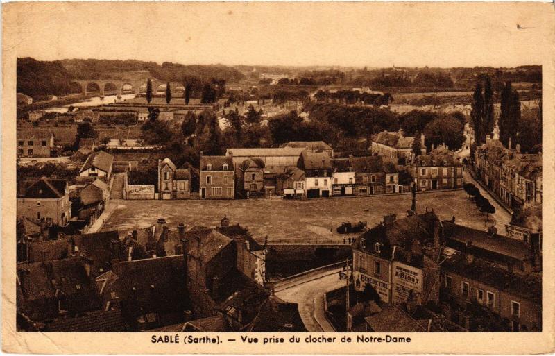 Carte postale ancienne Sable vue prise du Clocher de Notre Dame