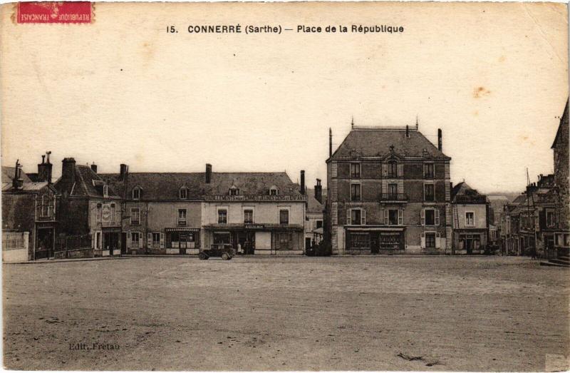 Carte postale ancienne Connerre Virage, Rue du Mans