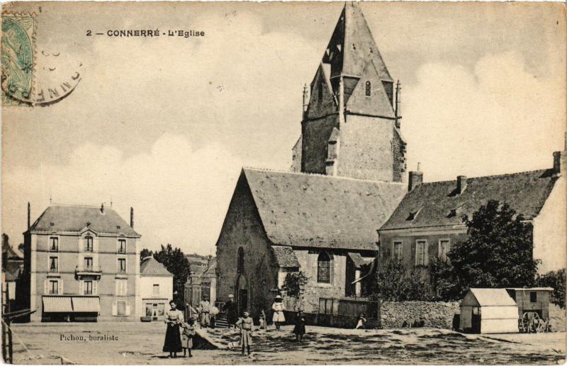 Carte postale ancienne Connerre Eglise