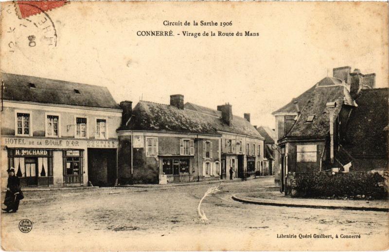 Carte postale ancienne Connerre Virage, Rue du Mans