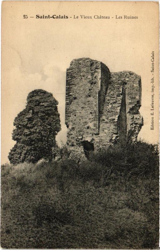 Carte postale ancienne St Calais Ruines du vieux chateau