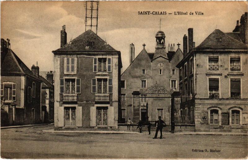 Carte postale ancienne St Calais Hotel de Ville