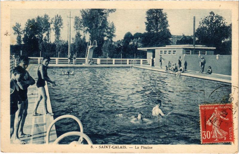 Carte postale ancienne St Calais la piscine