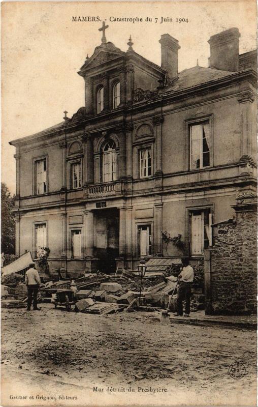 Carte postale ancienne Mamers Mur detruit du Presbytere à Mamers