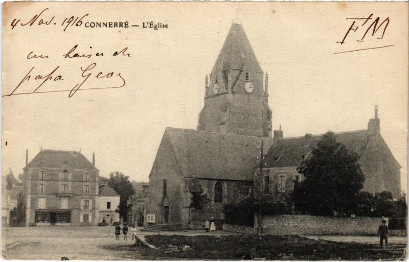 Carte postale ancienne Connerre interieur de l'Eglise