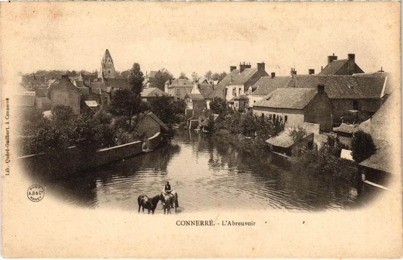 Carte postale ancienne Connerre Abreuvoir
