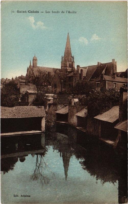 Carte postale ancienne St Calais les bords de l'Anille
