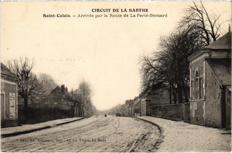 Carte postale ancienne St Calais Route de La Ferte Bernard