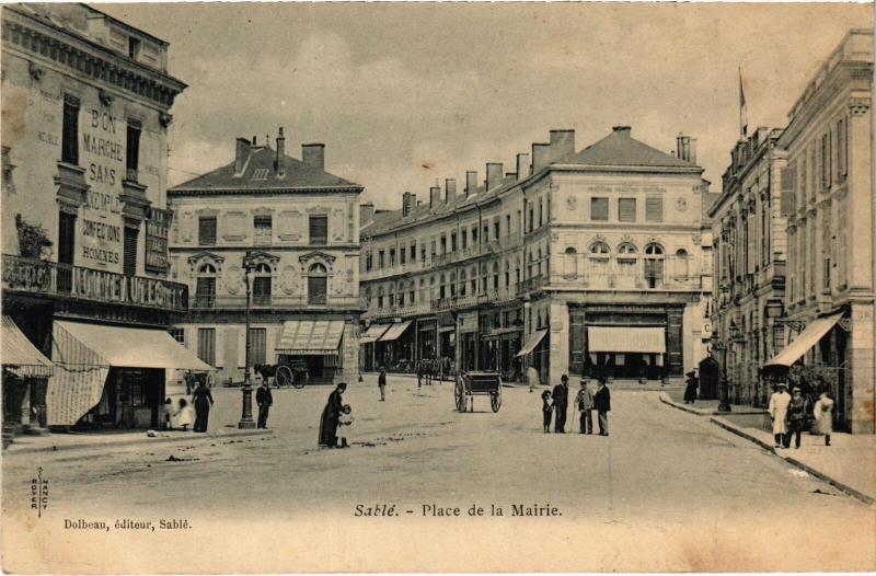 Carte postale ancienne Sable Place de la Mairie