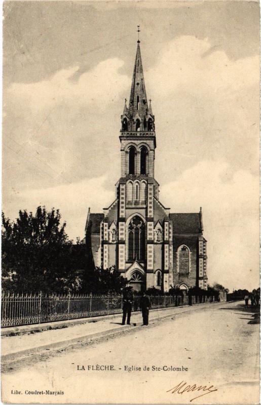 Carte postale ancienne La Fleche Eglise de Sainte-Colombe