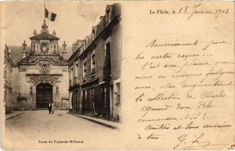 Carte postale ancienne La Fleche porte du Prytanee Militaire