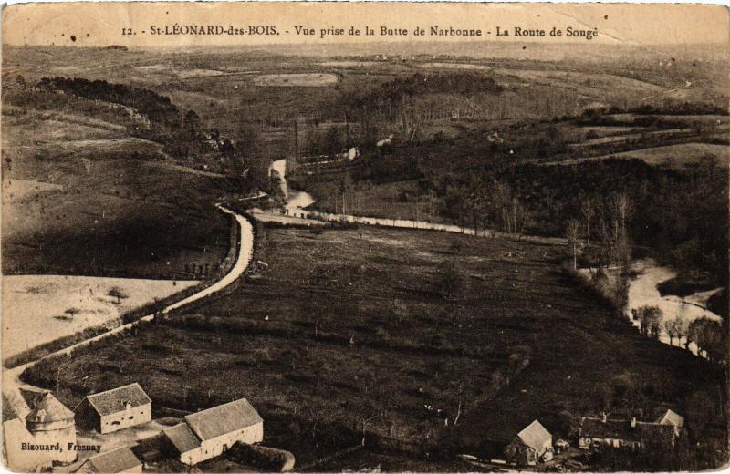 Carte postale ancienne St Leonard des Bois Route de Souge