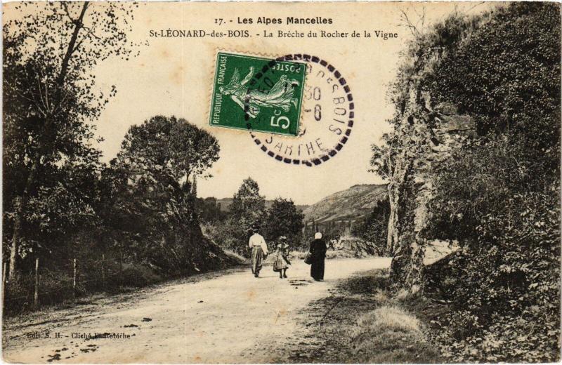 Carte postale ancienne St Leonard des Bois Breche du Rocher de la Vigne