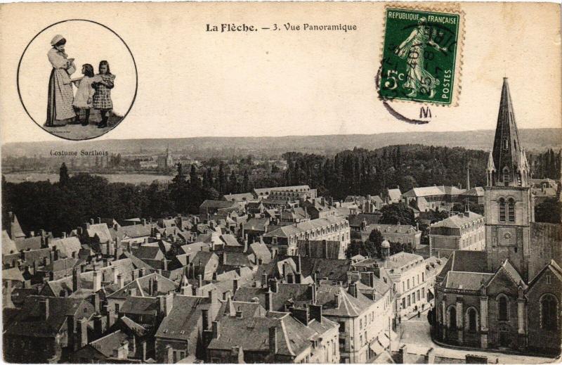 Carte postale ancienne La Fleche vue panoramique