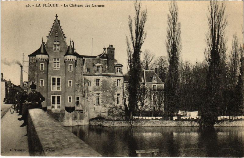 Carte postale ancienne La Fleche Chateau des Carmes