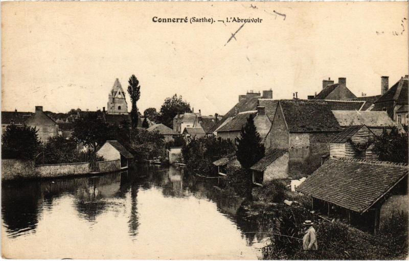 Carte postale ancienne Connerre Abreuvoir