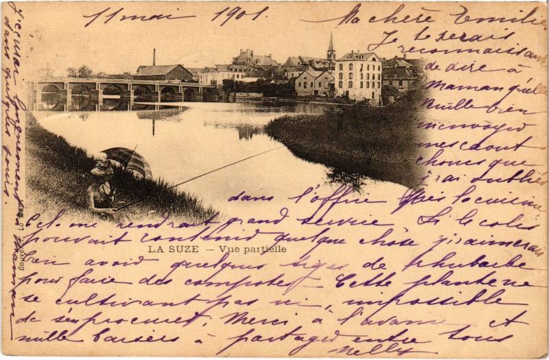 Carte postale ancienne La Suze vue partielle
