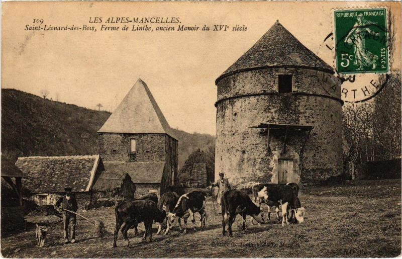 Carte postale ancienne St Leonard des Bois Ferme de Linthe