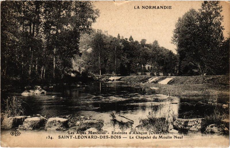 Carte postale ancienne St Leonard des Bois le Chapelet du Moulin Neuf