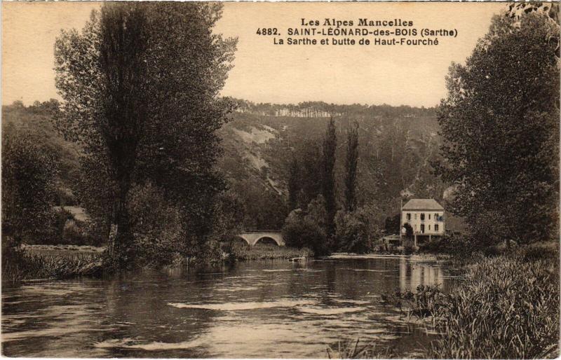 Carte postale ancienne St Leonard des Bois Butte de Haut Fourche