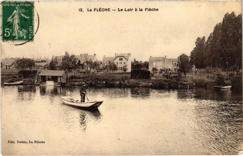 Carte postale ancienne La Fleche vue sur le Loir