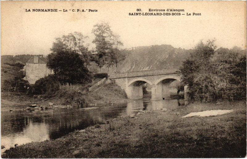 Carte postale ancienne St Leonard des Bois le Pont