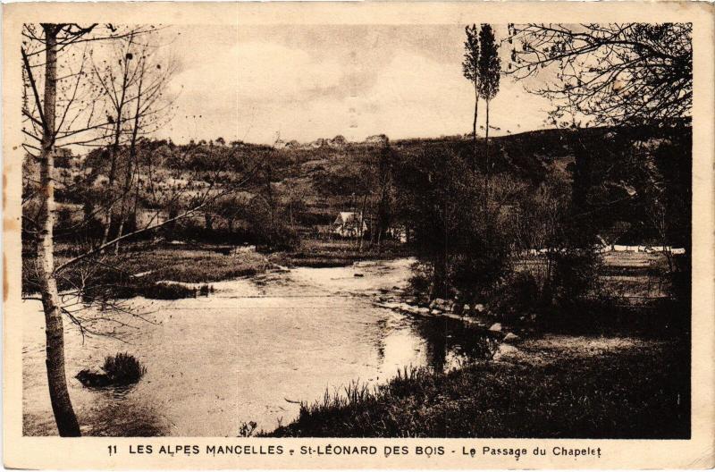 Carte postale ancienne St Leonard des Bois Passage du Chapelet