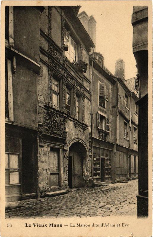 Carte postale ancienne Le Mans Maison d'Adam et Eve au Mans