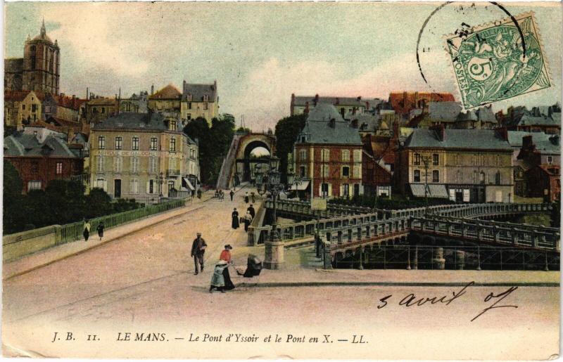Carte postale ancienne Le Mans Pont en X Pont Yssoir au Mans