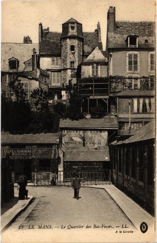 Carte postale ancienne Le Mans Quartier des Bas Fosses au Mans