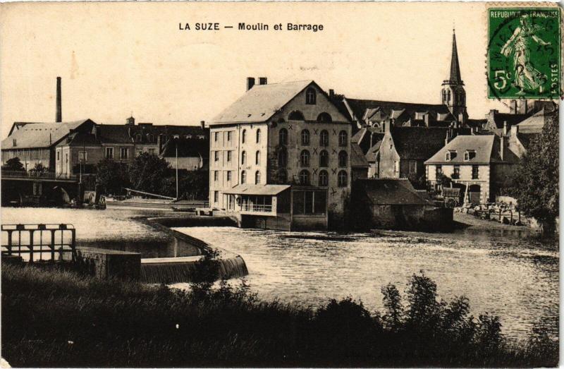 Carte postale ancienne La Suze Moulin et Barrage