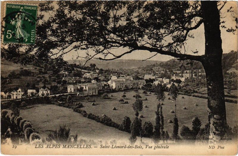 Carte postale ancienne St Leonard des Bois vue generale