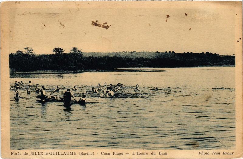 Carte postale ancienne Sille Guillaume Coco Plage heure du bain