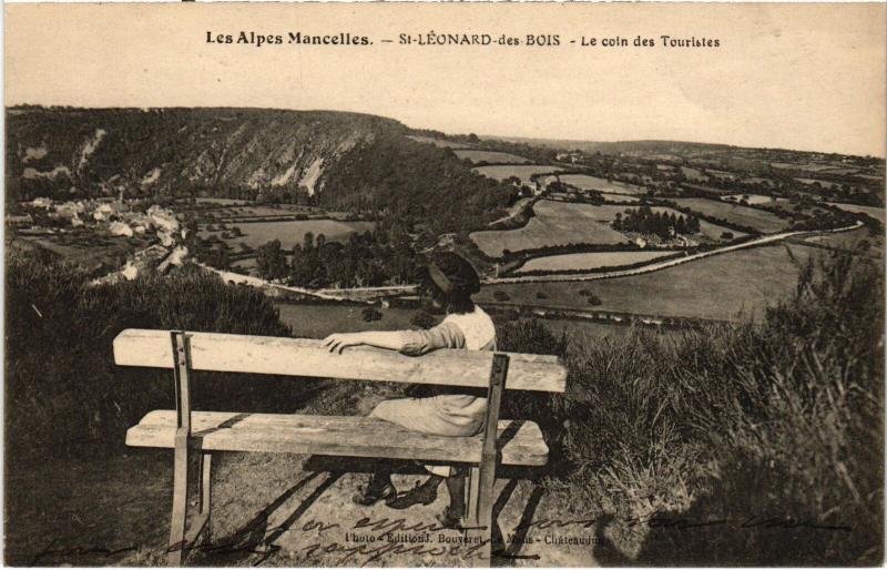 Carte postale ancienne St Leonard des Bois le cois des touristes