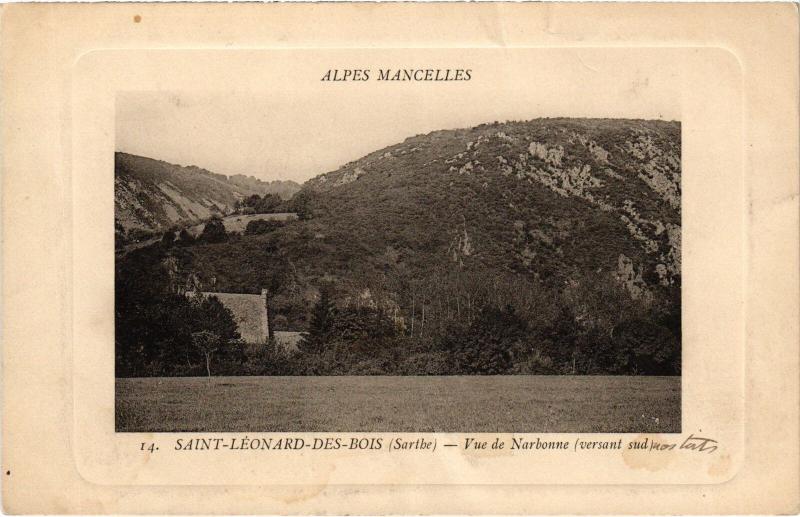 Carte postale ancienne St Leonard des Bois vue de Narbonne